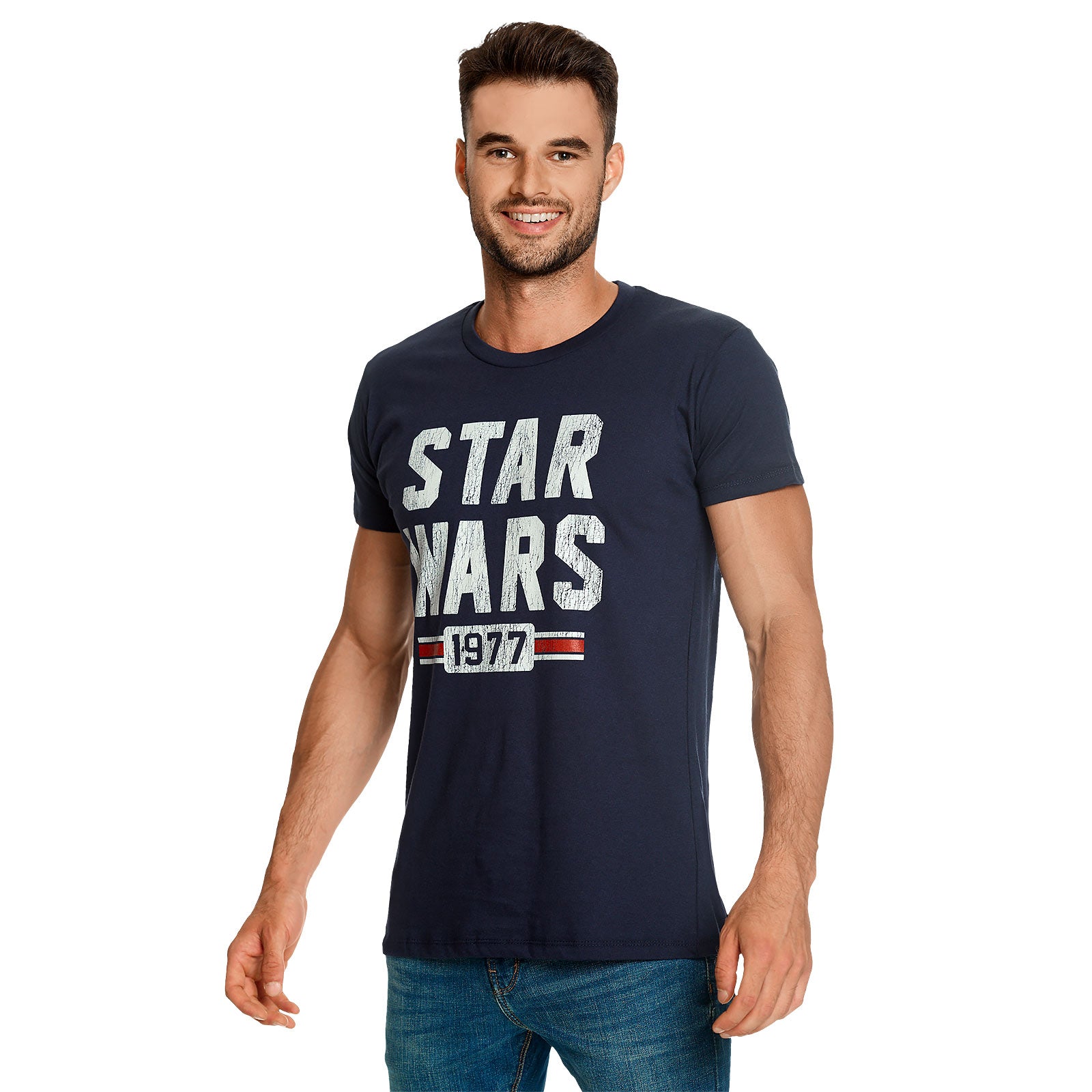 Imagen del producto Camiseta azul de Star Wars de 1977 Distressed