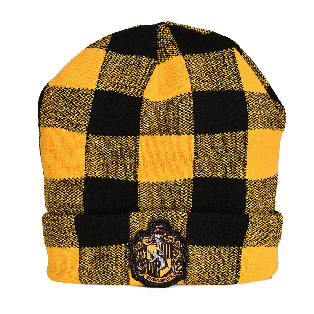 Imagen del producto Harry Potter - Gorro de Cuadros con Escudo de Hufflepuff