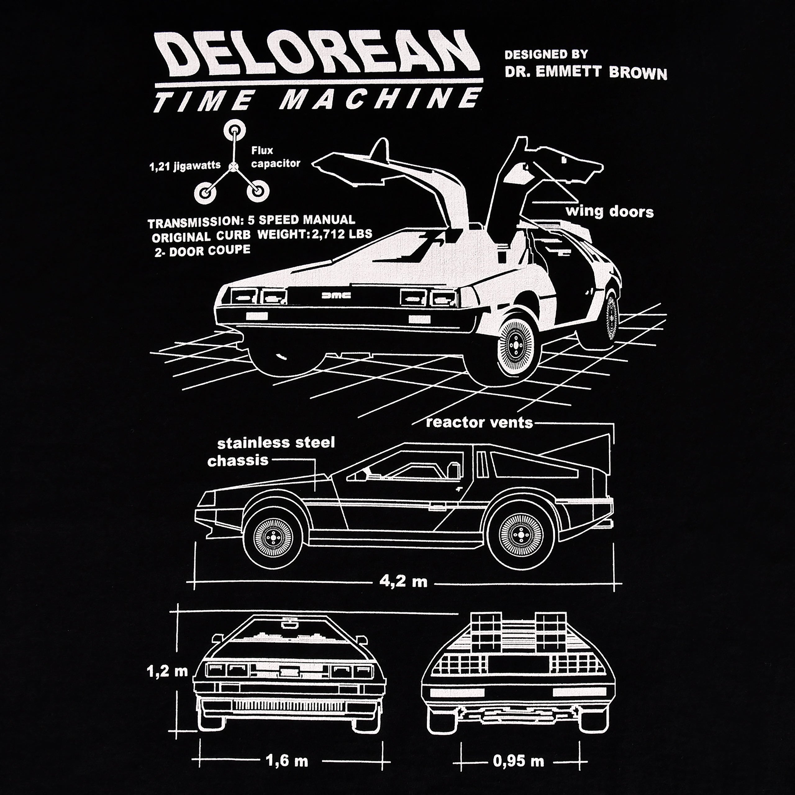 Imagen del producto Regreso al Futuro - Camiseta DeLorean negra