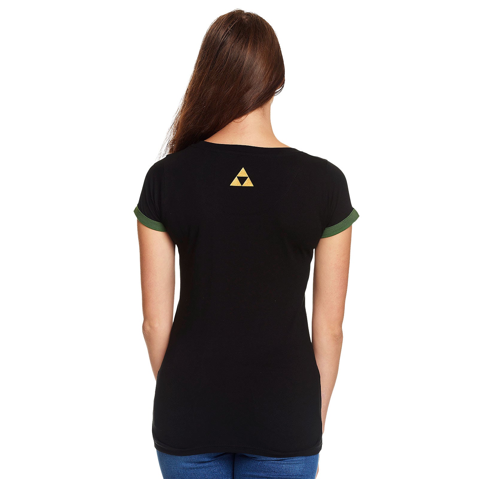 Imagen del producto Zelda - Camiseta Negra Mujer Triforce Splatter