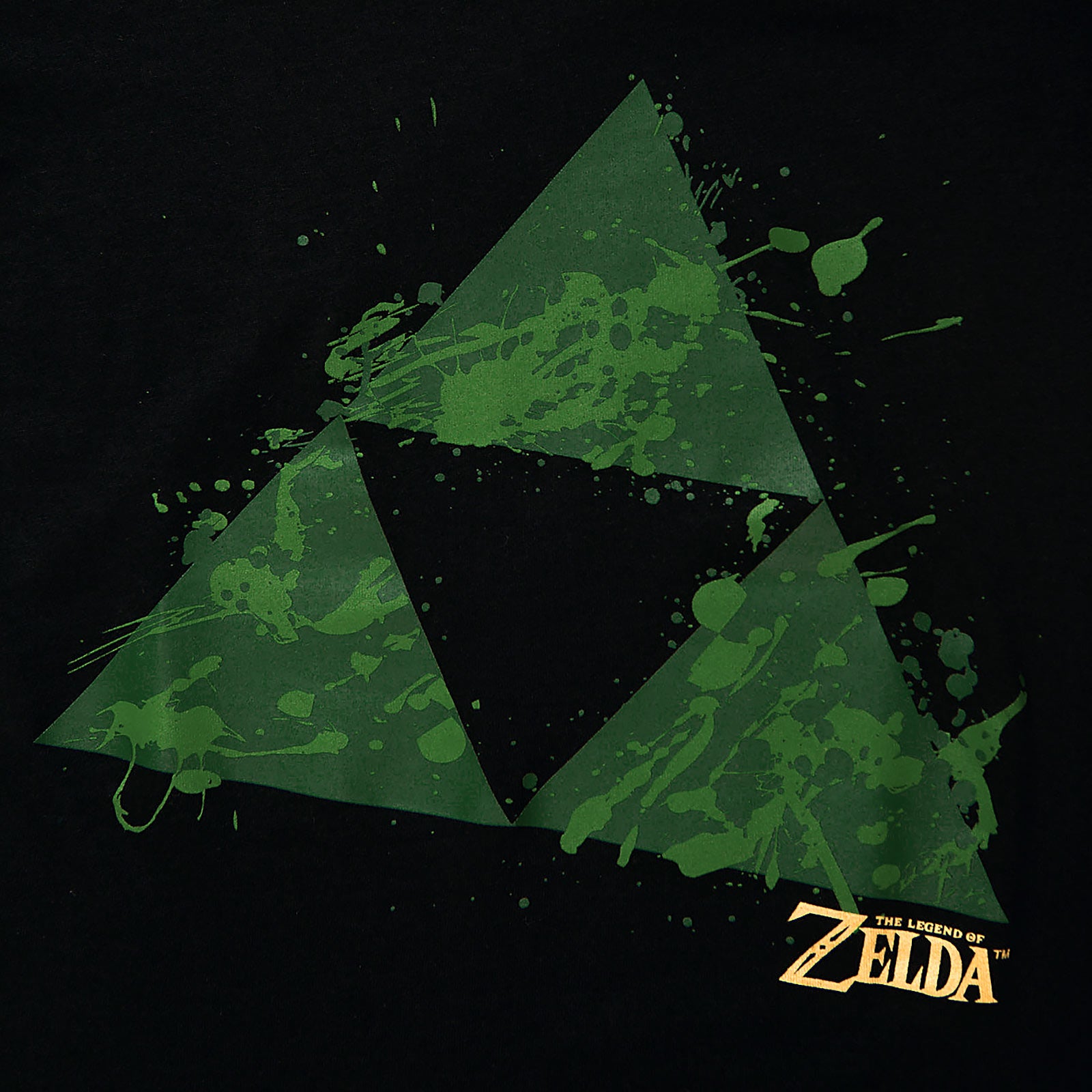 Imagen del producto Zelda - Camiseta Negra Mujer Triforce Splatter