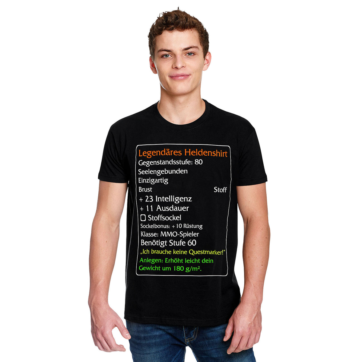 Imagen del producto Camiseta clásica negra de héroe legendario de nivel 60