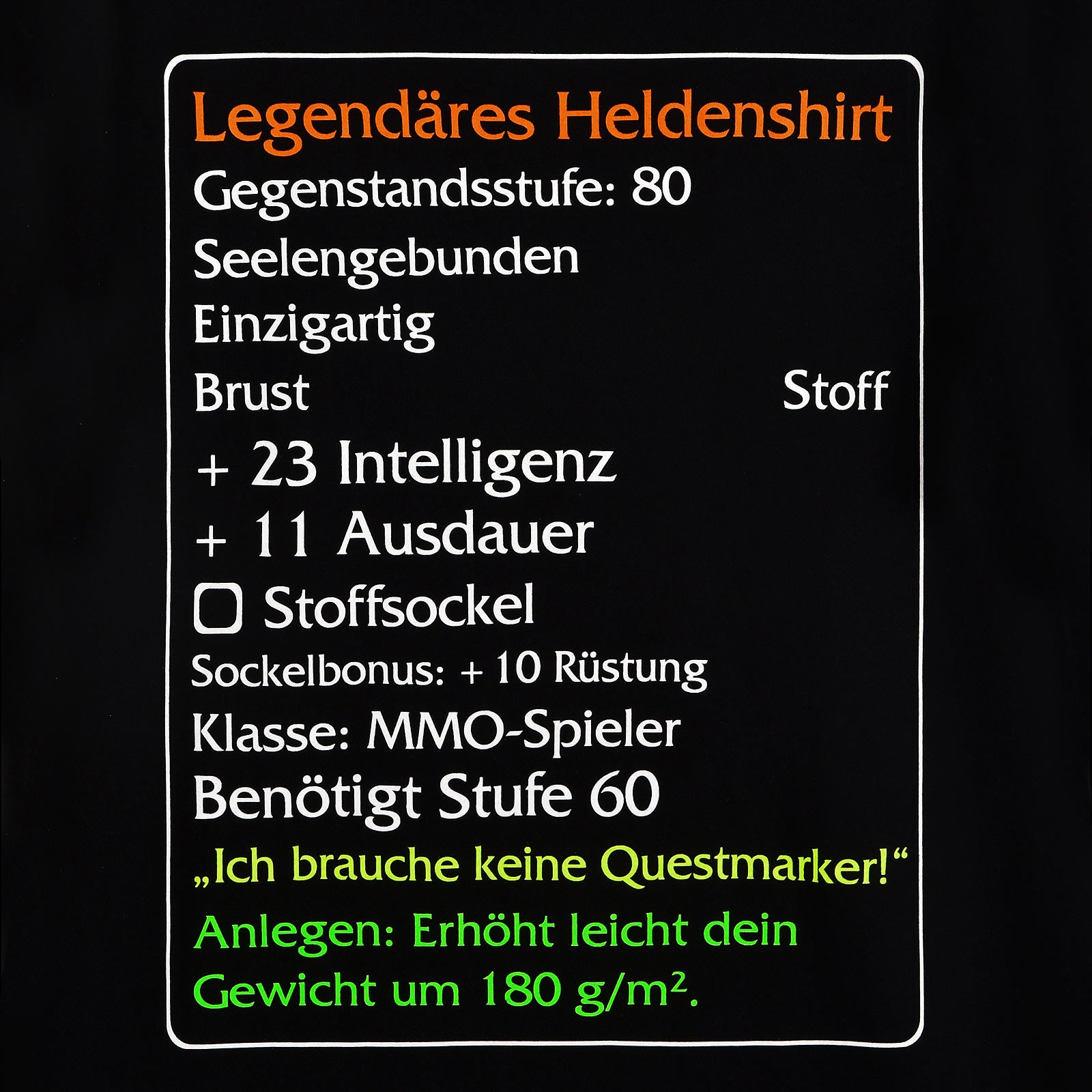 Imagen del producto Camiseta clásica negra de héroe legendario de nivel 60