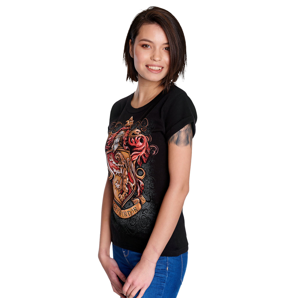 Imagen del producto Harry Potter - Camiseta de mujer con escudo de Gryffindor negra