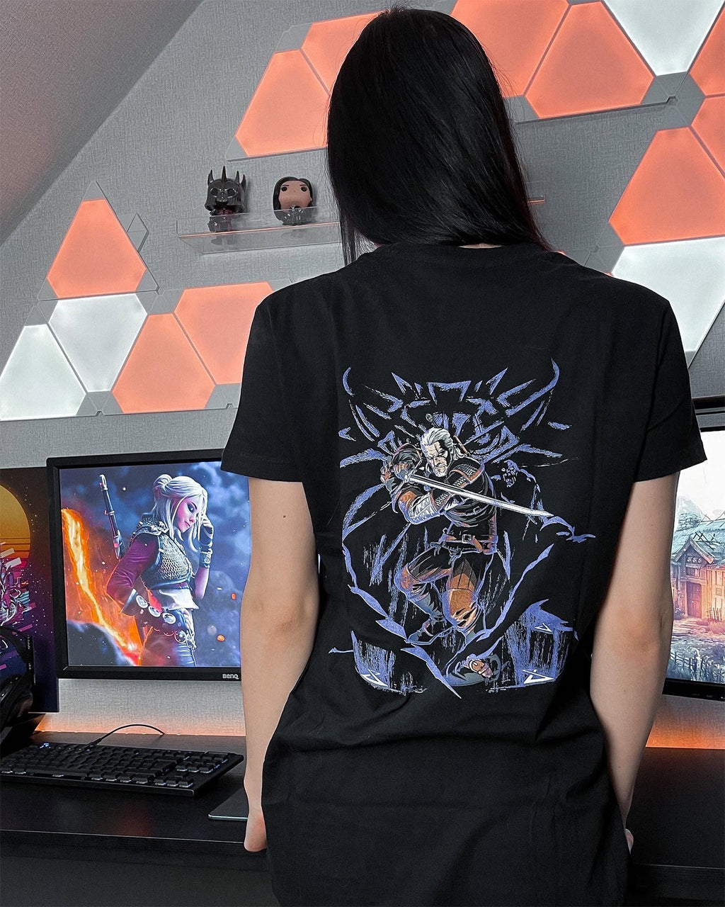 Imagen del producto Witcher - Geralt Carnicero de Blaviken Camiseta que brilla en la oscuridad negro