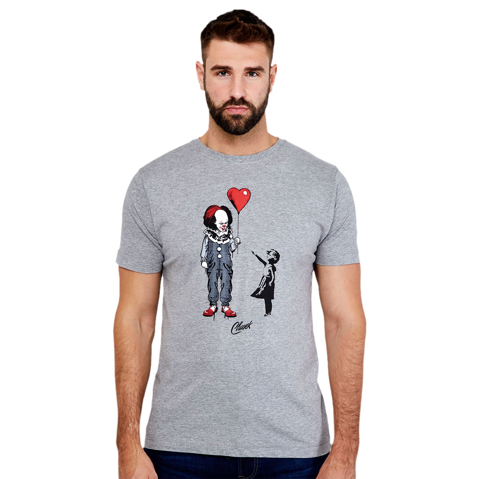 Imagen del producto Camiseta de Pennywise con globo de corazón para fans de Stephen King's IT