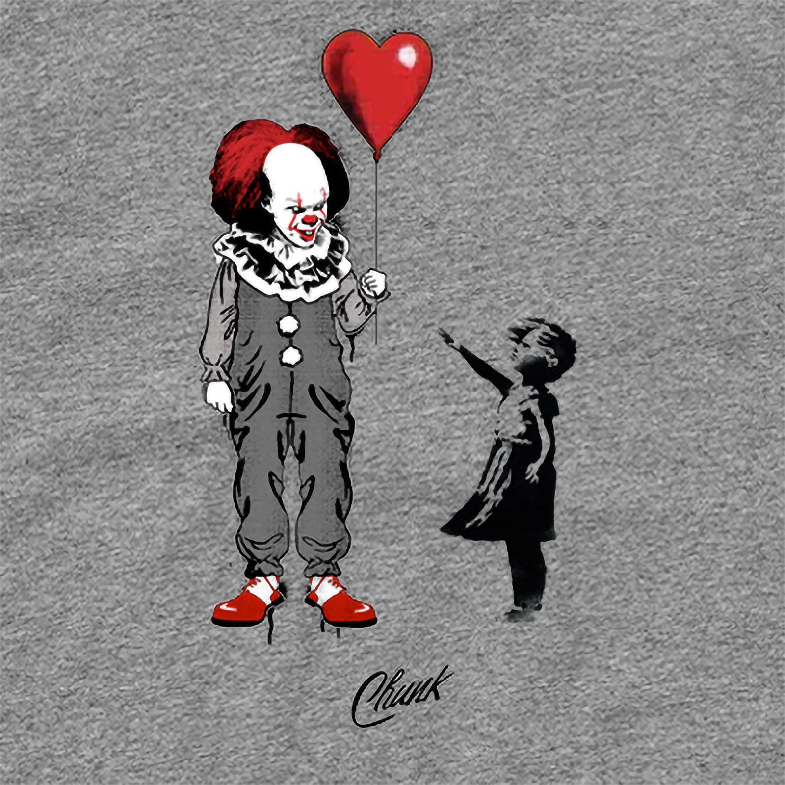 Imagen del producto Camiseta de Pennywise con globo de corazón para fans de Stephen King's IT