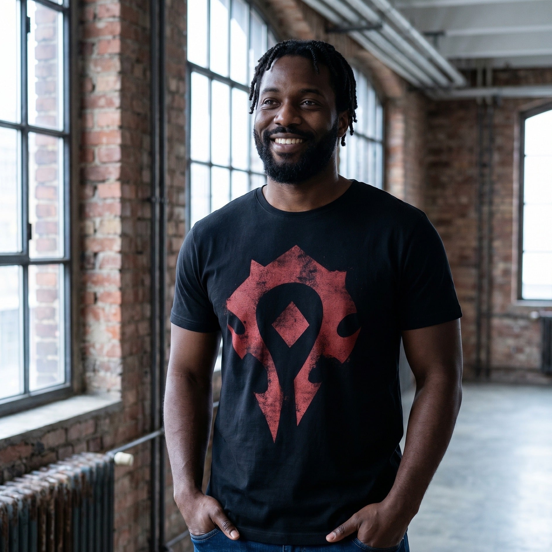 Imagen del producto World of Warcraft - Camiseta negra con logo de la Horda en spray
