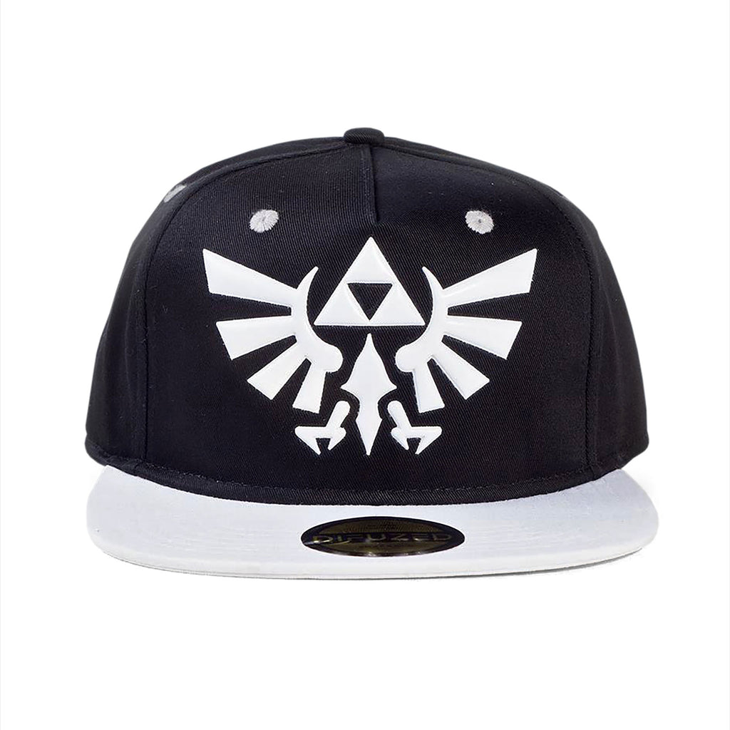 Imagen del producto Zelda - Gorra Snapback con logo de Hyrule en blanco y negro