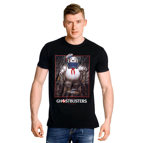 Imagen del producto Ghostbusters - Camiseta negra del hombre de malvavisco