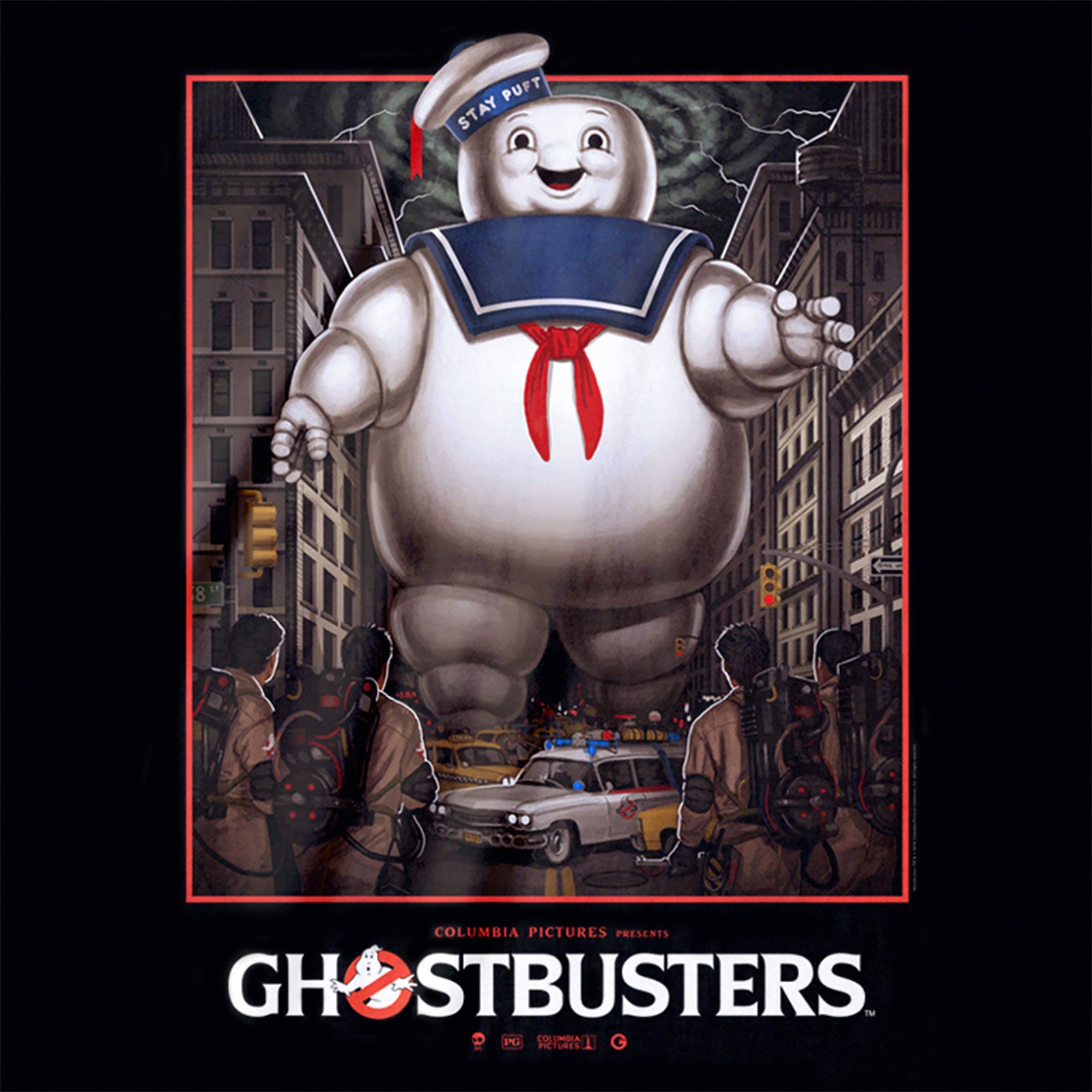 Imagen del producto Ghostbusters - Camiseta negra del hombre de malvavisco