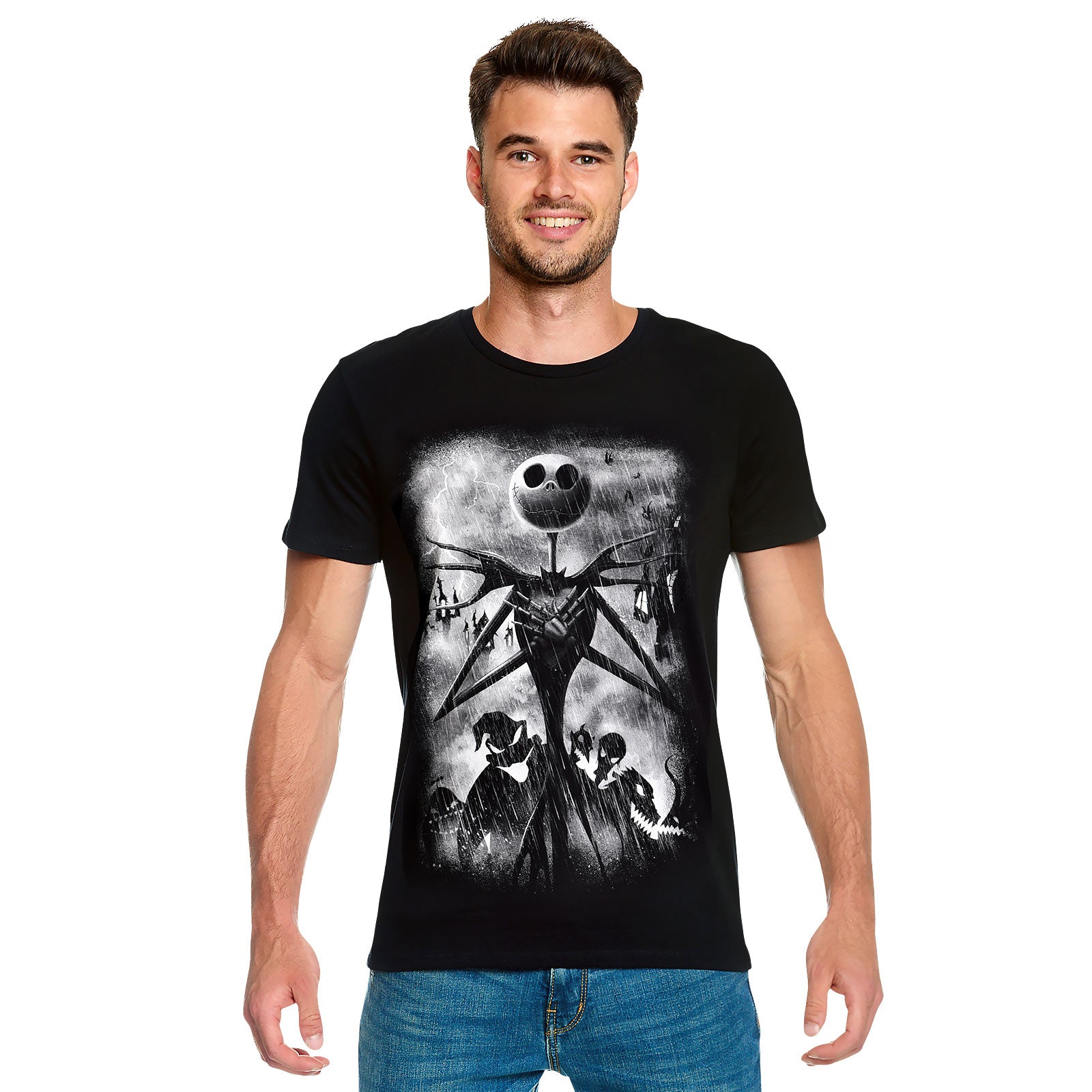Imagen del producto Nightmare Before Christmas - Camiseta Jack Stormy Skies negra