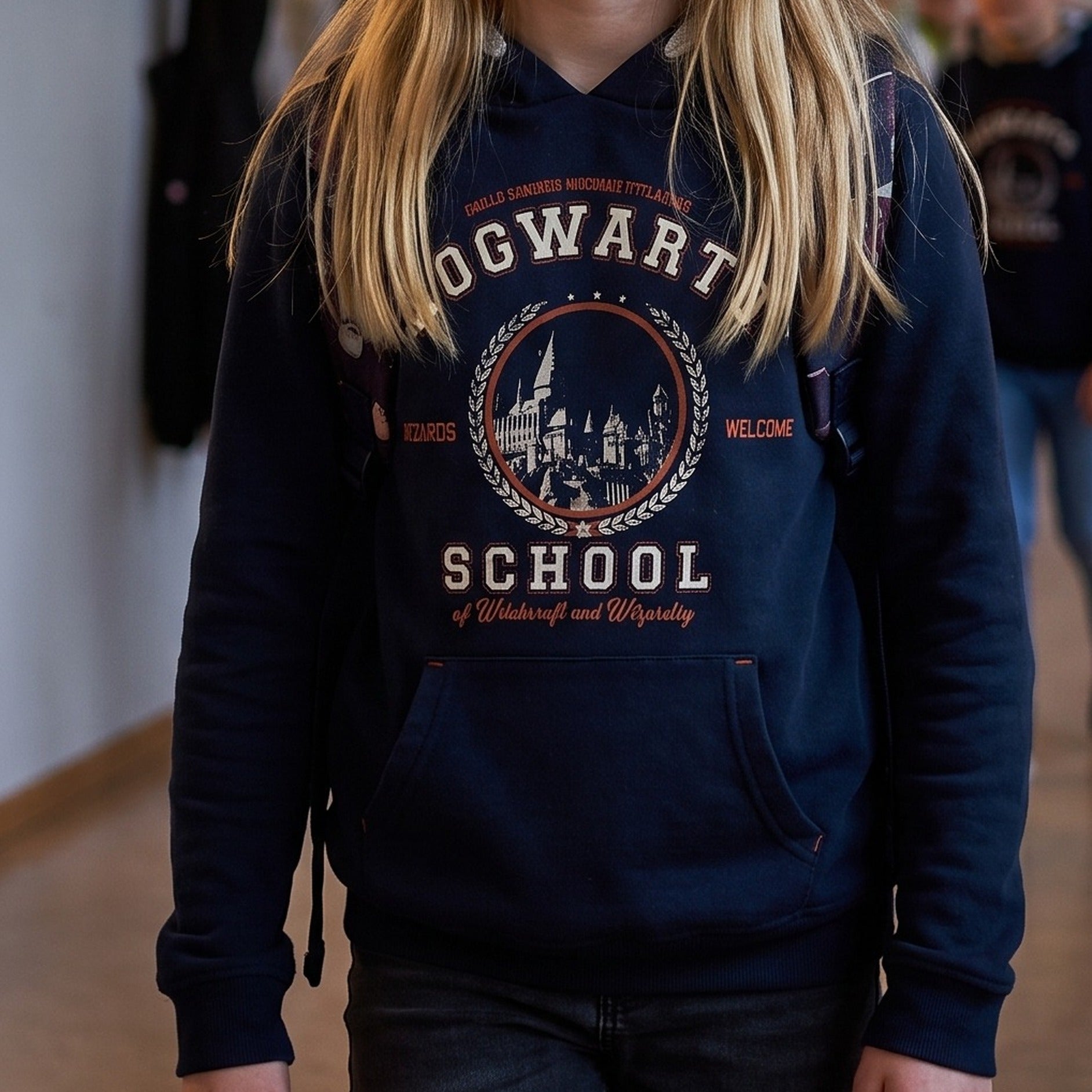 Imagen del producto Harry Potter - Hogwarts School Sudadera con capucha para niños azul