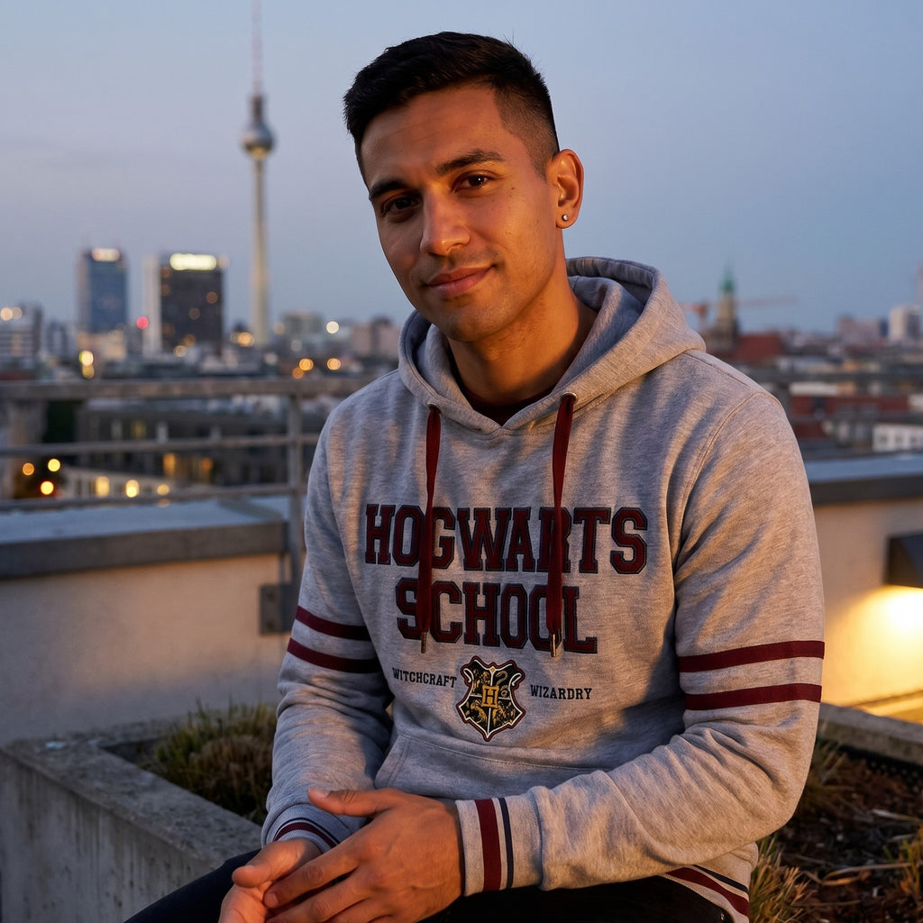 Imagen del producto Harry Potter - Sudadera con capucha de la Escuela Hogwarts gris