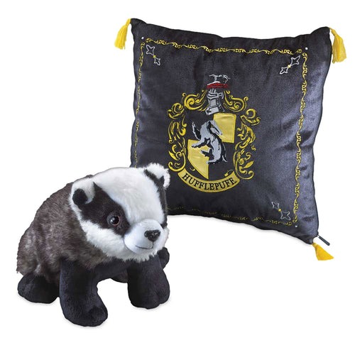 Imagen del producto Harry Potter - Cojín de escudo de Hufflepuff con figura de peluche