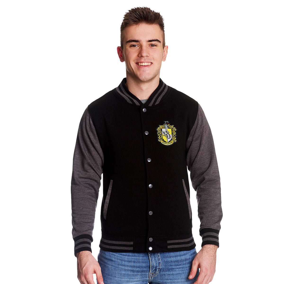 Imagen del producto Harry Potter - Chaqueta universitaria con escudo de Hufflepuff