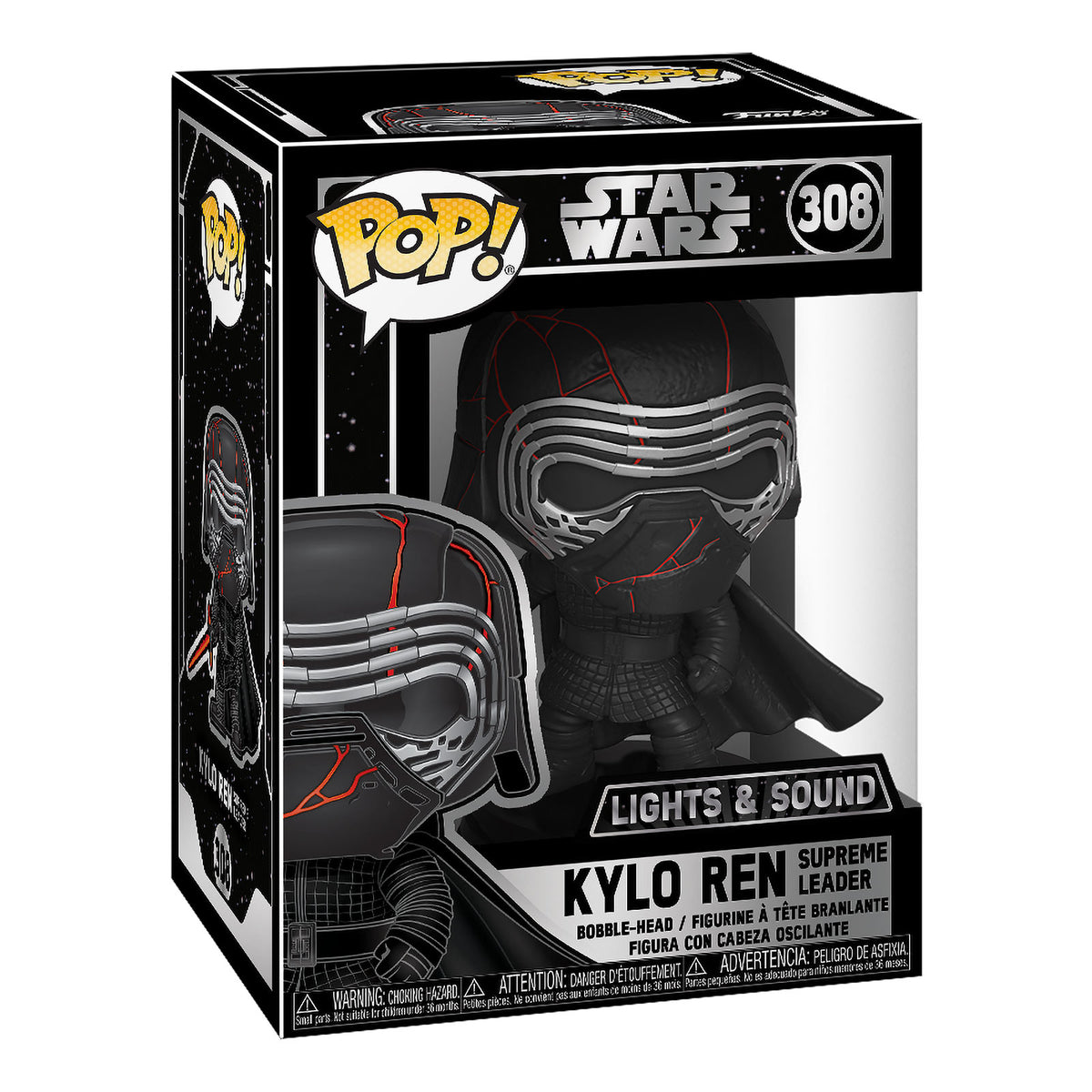 Imagen del producto Star Wars - Figura Funko Pop de Kylo Ren con cabeza oscilante, luz y sonido