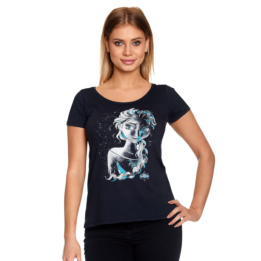 Imagen del producto Frozen - Camiseta de mujer con dibujo de Elsa azul