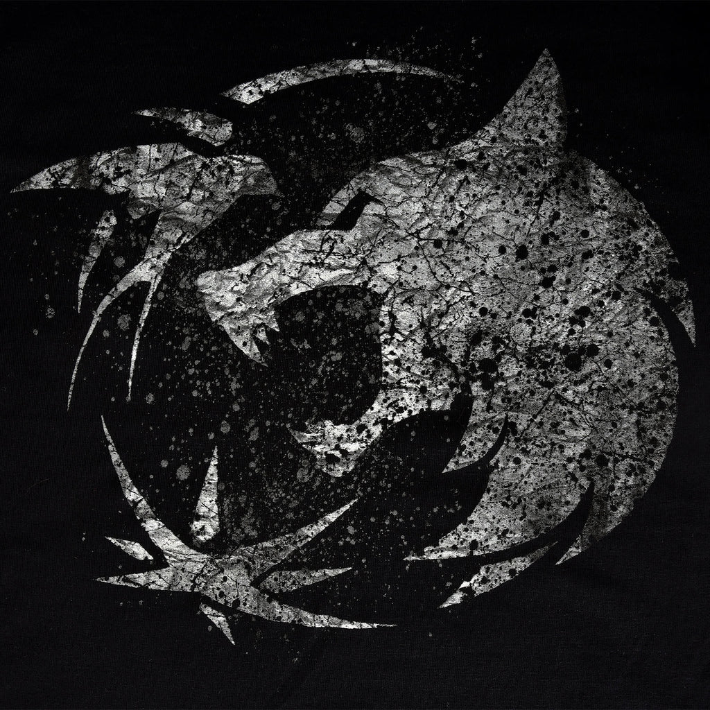 Imagen del producto Camiseta con emblema de lobo para fans de Witcher, negra