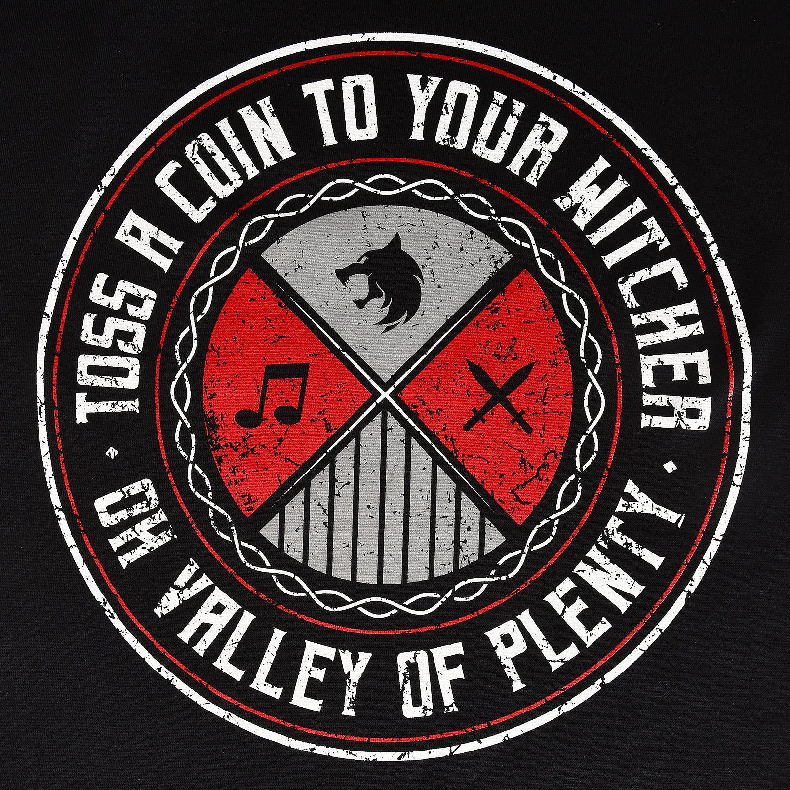 Imagen del producto Camiseta 'Toss a Coin' para fans de Witcher, color negro
