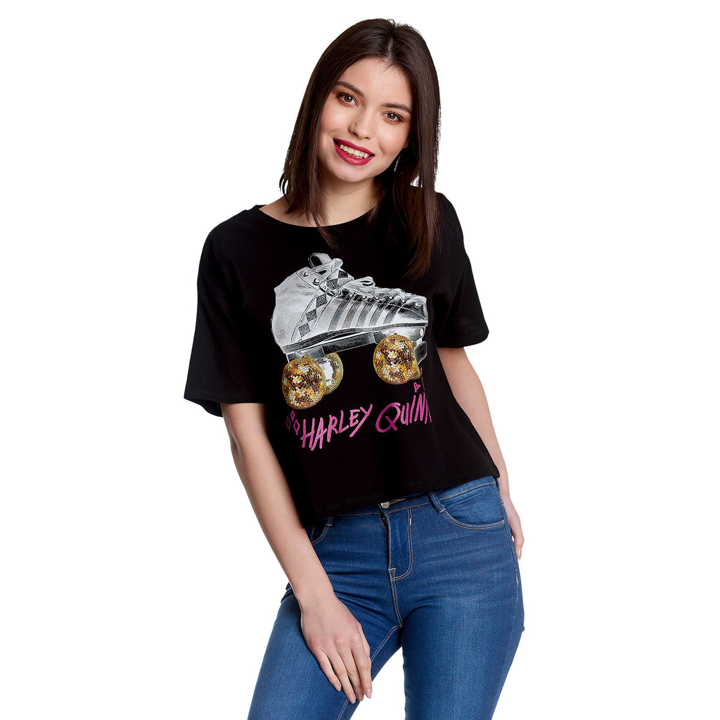 Imagen del producto Birds of Prey - Harley Roller Skates Crop Top para mujer en negro
