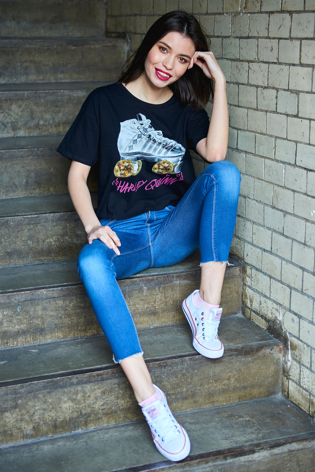 Imagen del producto Birds of Prey - Harley Roller Skates Crop Top para mujer en negro