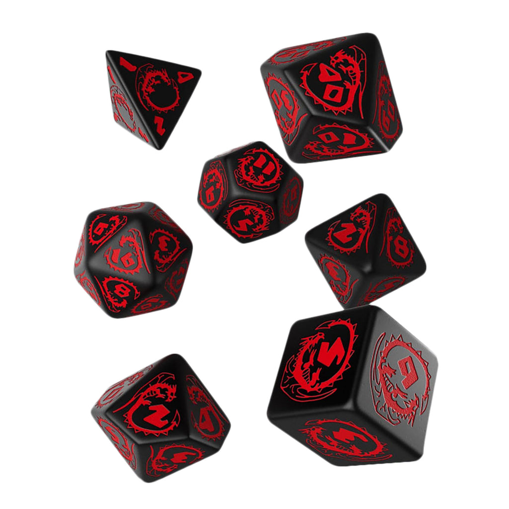Imagen del producto Set de dados RPG Dragons 7 piezas negro
