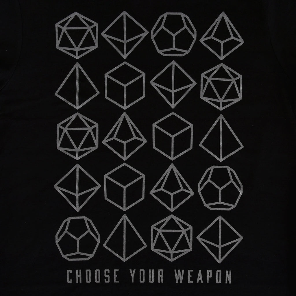 Imagen del producto Elige tu arma Dados Camiseta negra