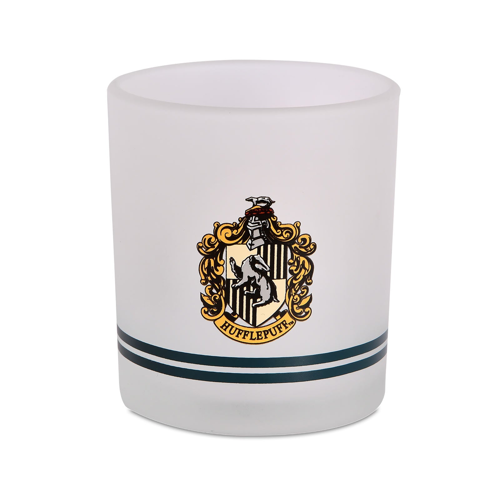 Imagen del producto Harry Potter - Vaso de vidrio de leche con escudo de Hufflepuff