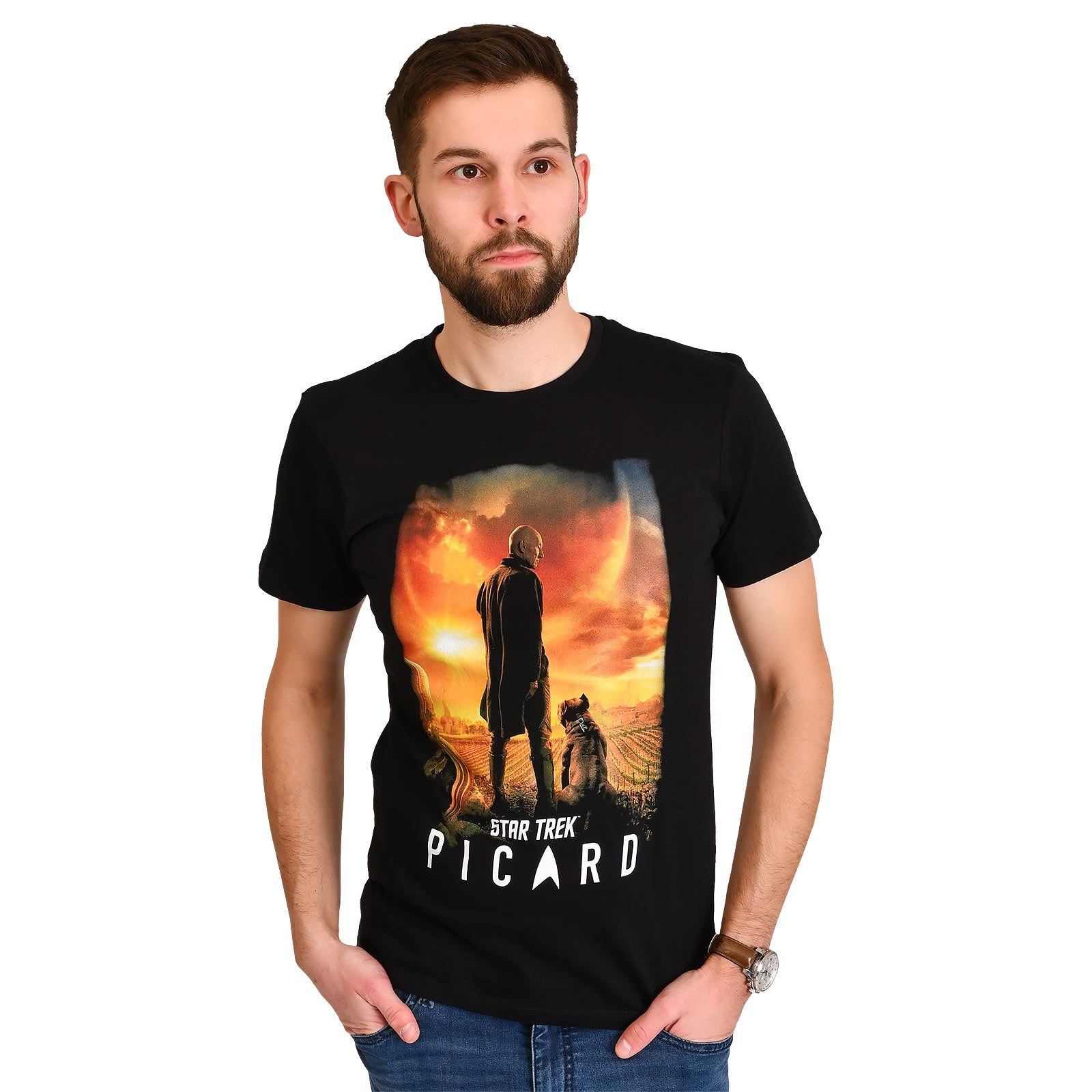 Imagen del producto Star Trek - Camiseta negra con póster de Picard