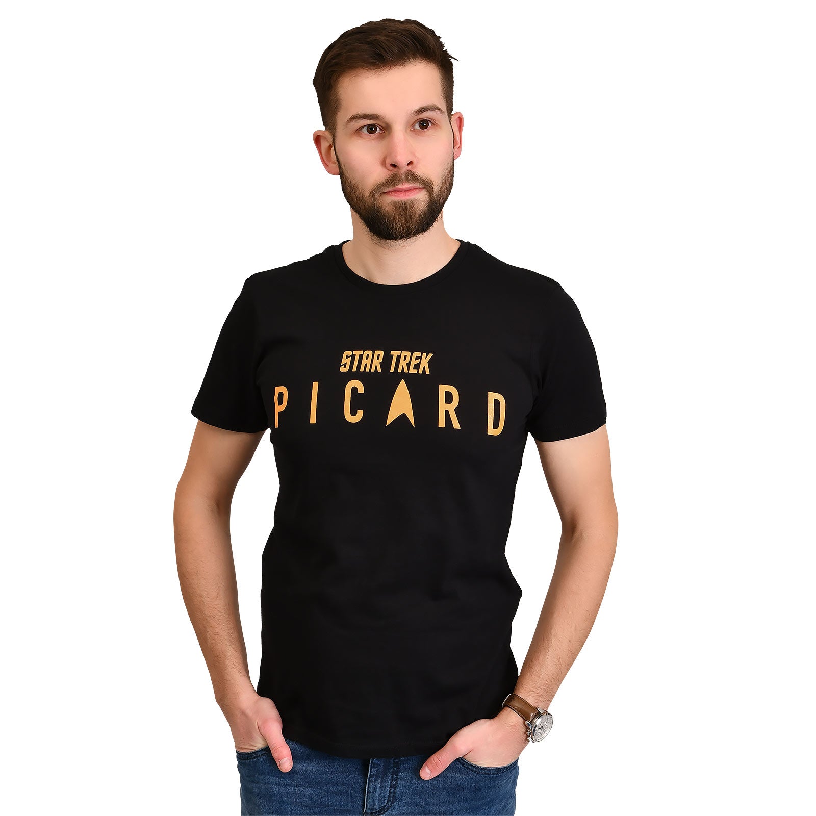 Imagen del producto Star Trek - Camiseta negra con logo de Picard