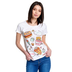 Imagen del producto Pusheen - Camiseta de comida para mujer en blanco
