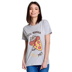 Imagen del producto Pusheen - ¿Quieres una pizza de mí? Camiseta gris