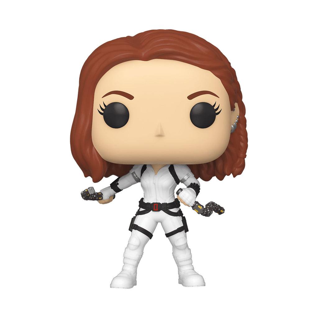 Imagen del producto Figura Funko Pop de Black Widow en traje blanco con cabeza oscilante