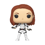 Imagen del producto Figura Funko Pop de Black Widow en traje blanco con cabeza oscilante