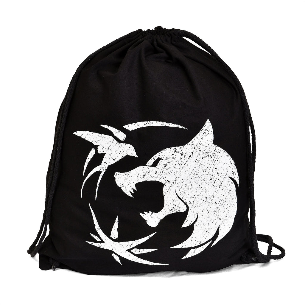 Imagen del producto Bolsa de deporte con emblema de lobo para fans de Witcher negro