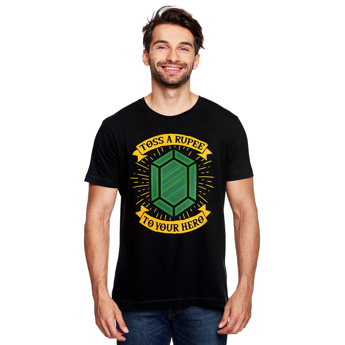 Imagen del producto Camiseta Toss a Rupee to Your Hero para fans de Zelda negra