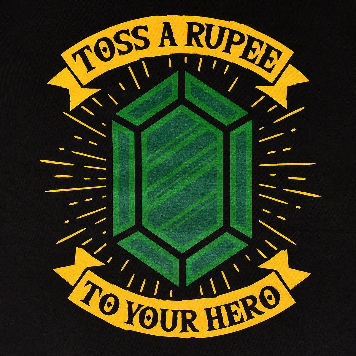 Imagen del producto Camiseta Toss a Rupee to Your Hero para fans de Zelda negra