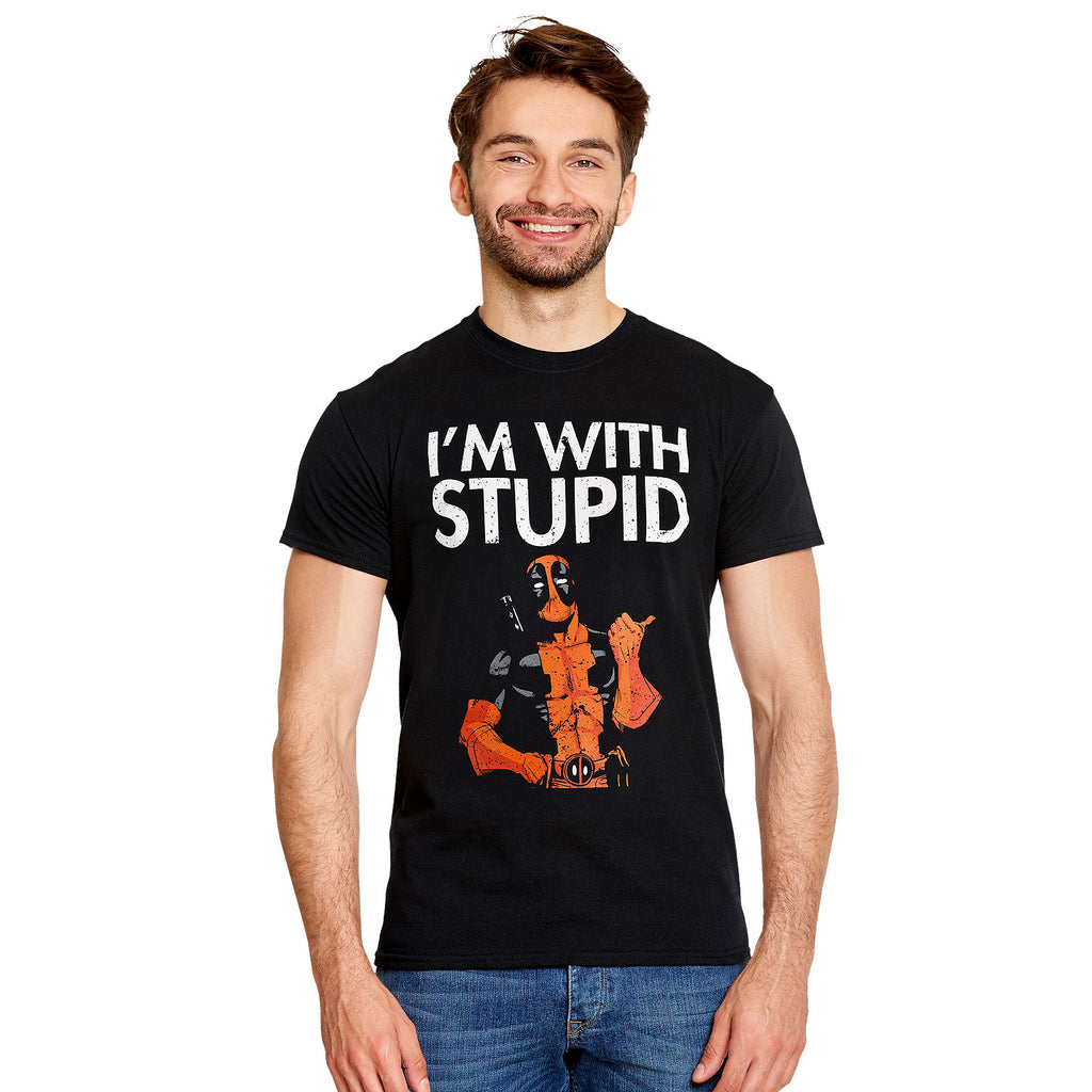 Imagen del producto Deadpool - Camiseta negra 'I'm With Stupid'