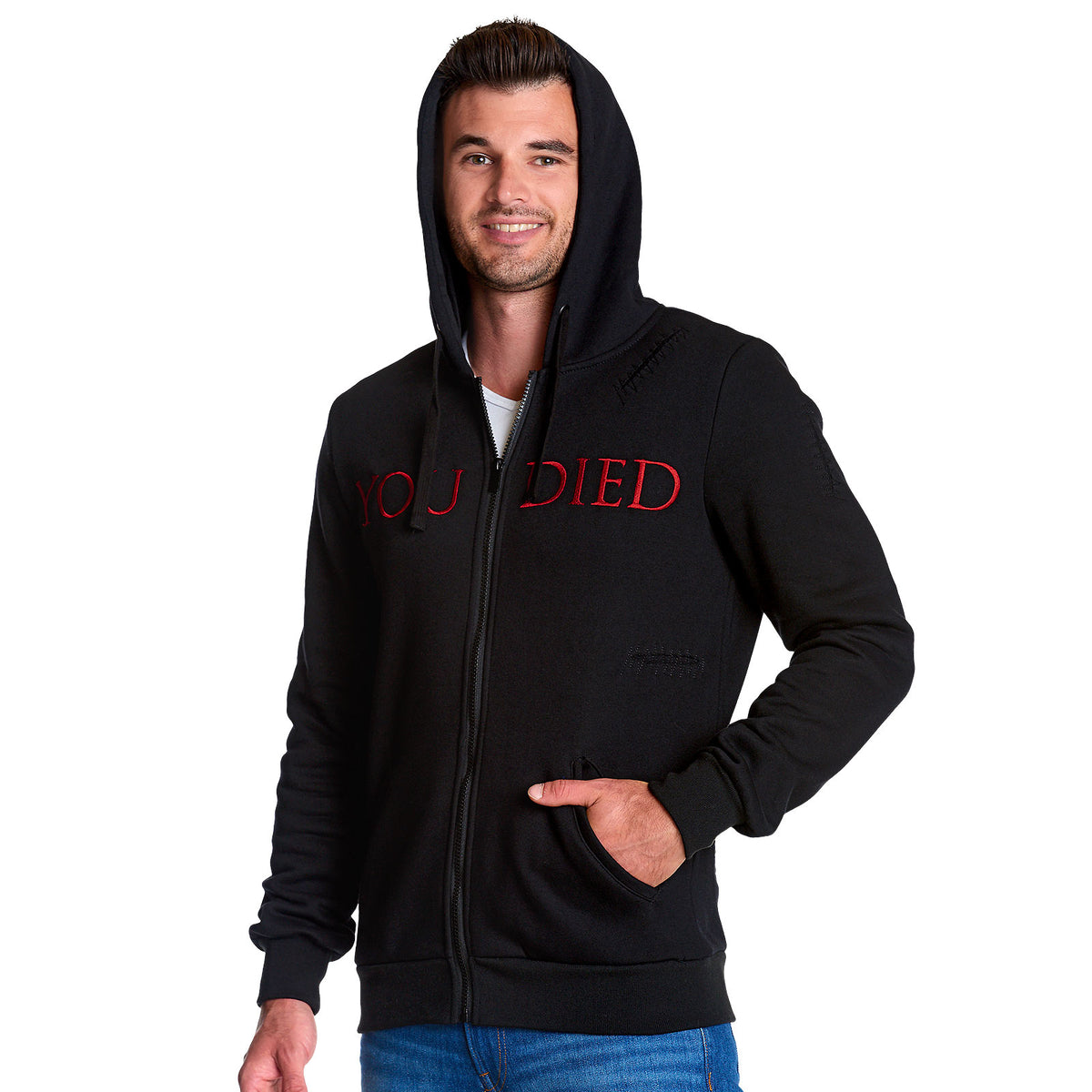 Imagen del producto Dark Souls - Chaqueta con capucha negra destruida 'You Died'