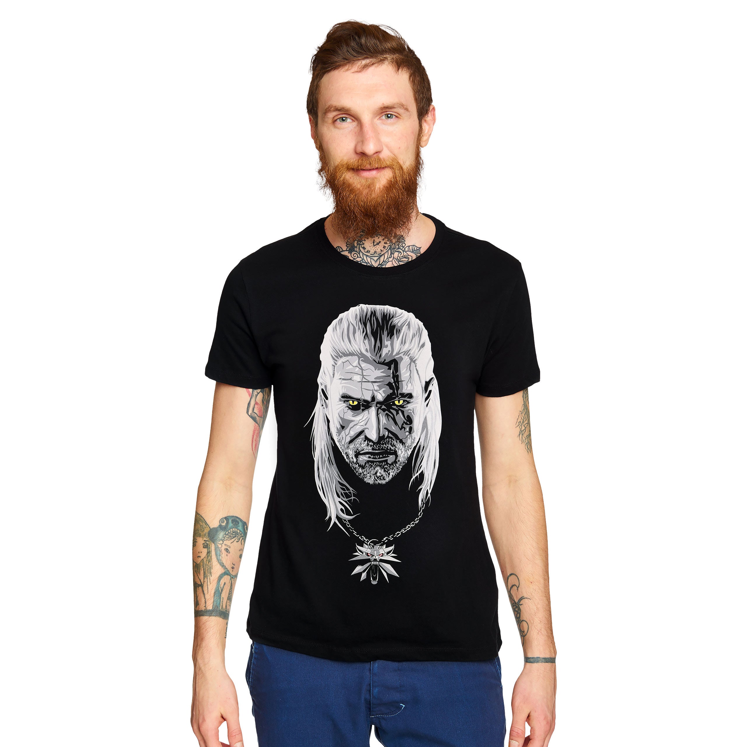 Imagen del producto Witcher - Camiseta negra de Geralt envenenado que brilla en la oscuridad
