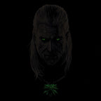 Imagen del producto Witcher - Camiseta negra de Geralt envenenado que brilla en la oscuridad