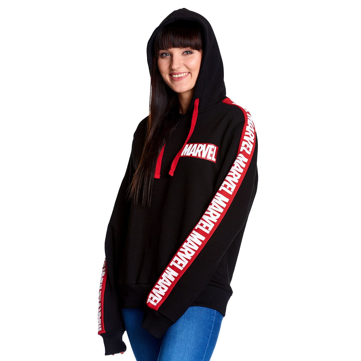 Imagen del producto Marvel - Sudadera con capucha y estampado en la manga negra