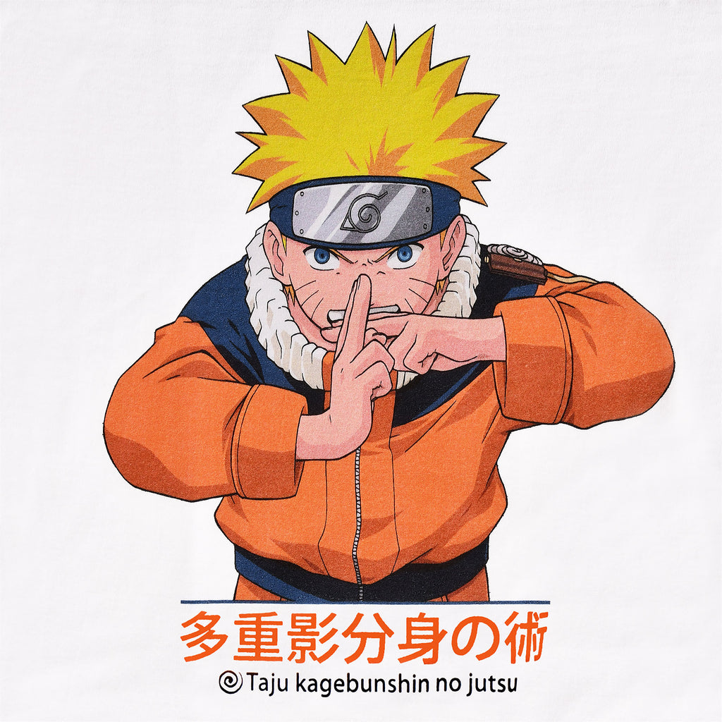 Imagen del producto Camiseta blanca Naruto Uzumaki Kage Bunshin no Jutsu