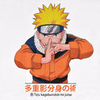 Imagen del producto Camiseta blanca Naruto Uzumaki Kage Bunshin no Jutsu