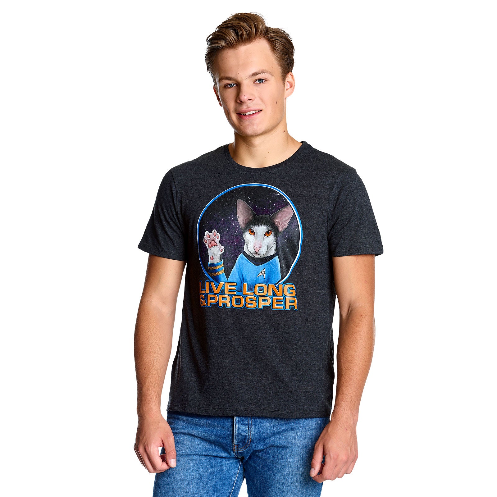 Imagen del producto Star Trek - Camiseta Cat Spock Live Long and Prosper gris