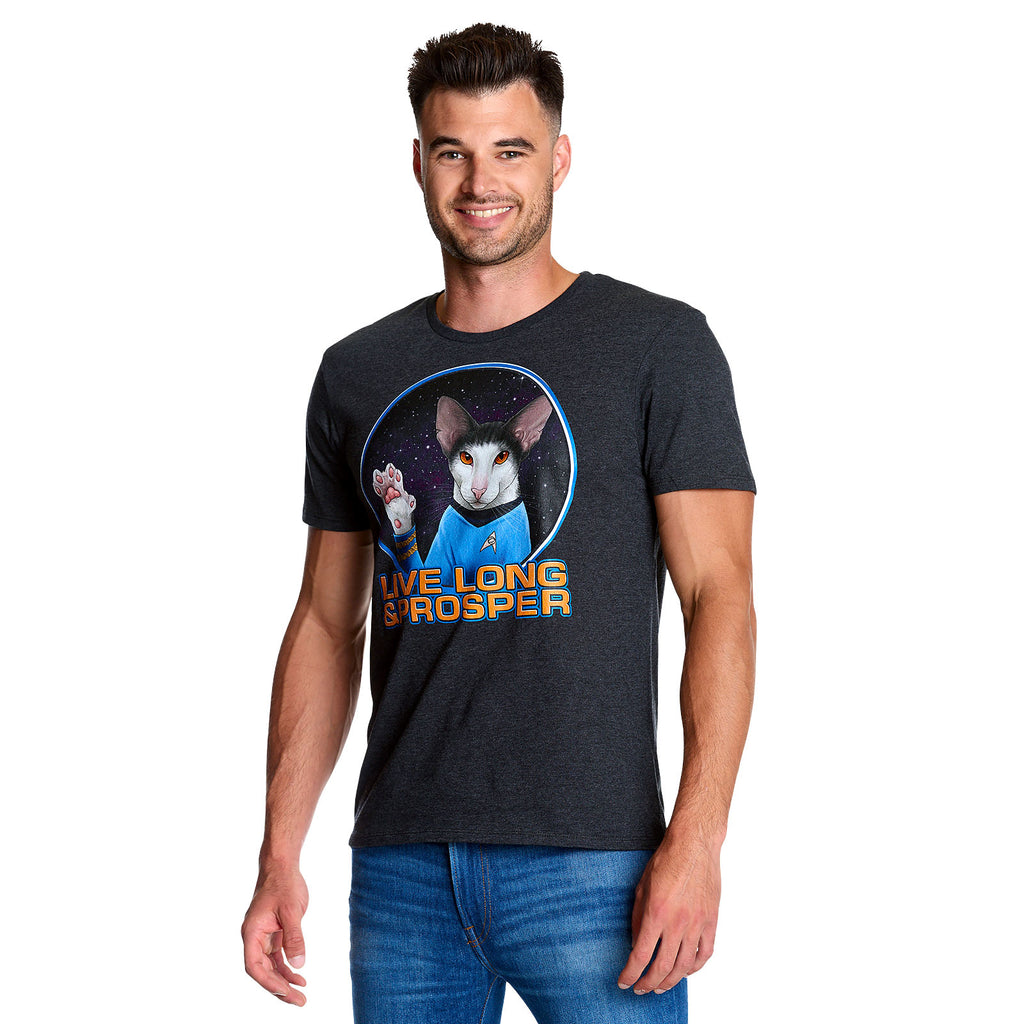 Imagen del producto Star Trek - Camiseta Cat Spock Live Long and Prosper gris