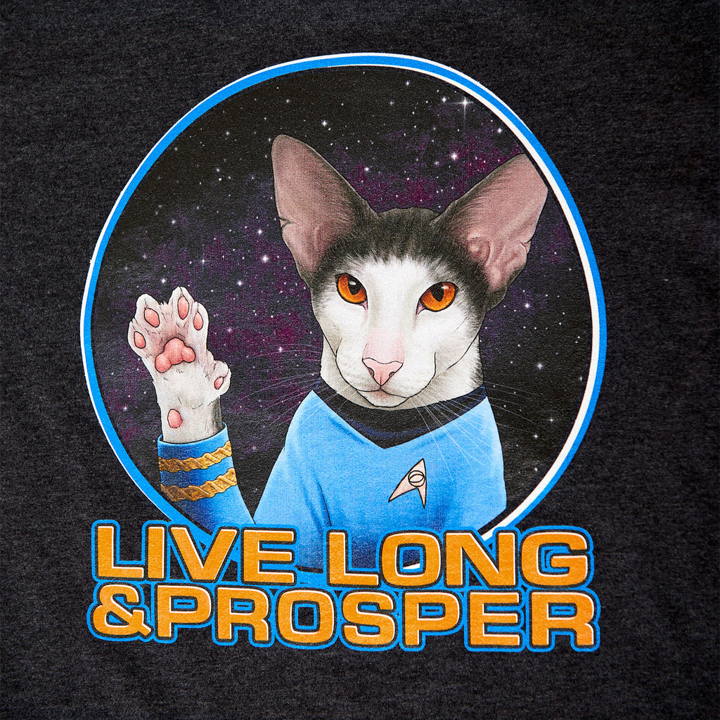 Imagen del producto Star Trek - Camiseta Cat Spock Live Long and Prosper gris