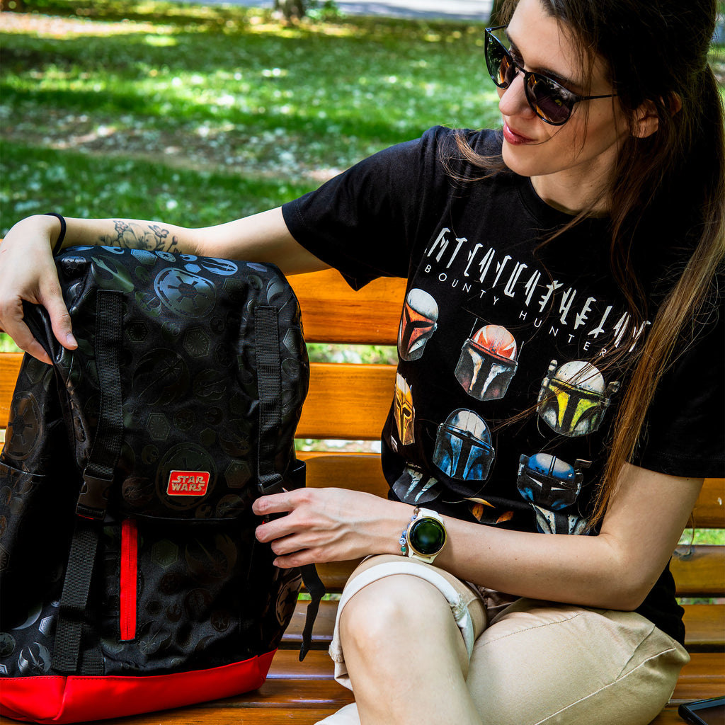 Imagen del producto Star Wars - Camiseta negra de cascos Mandalorianos