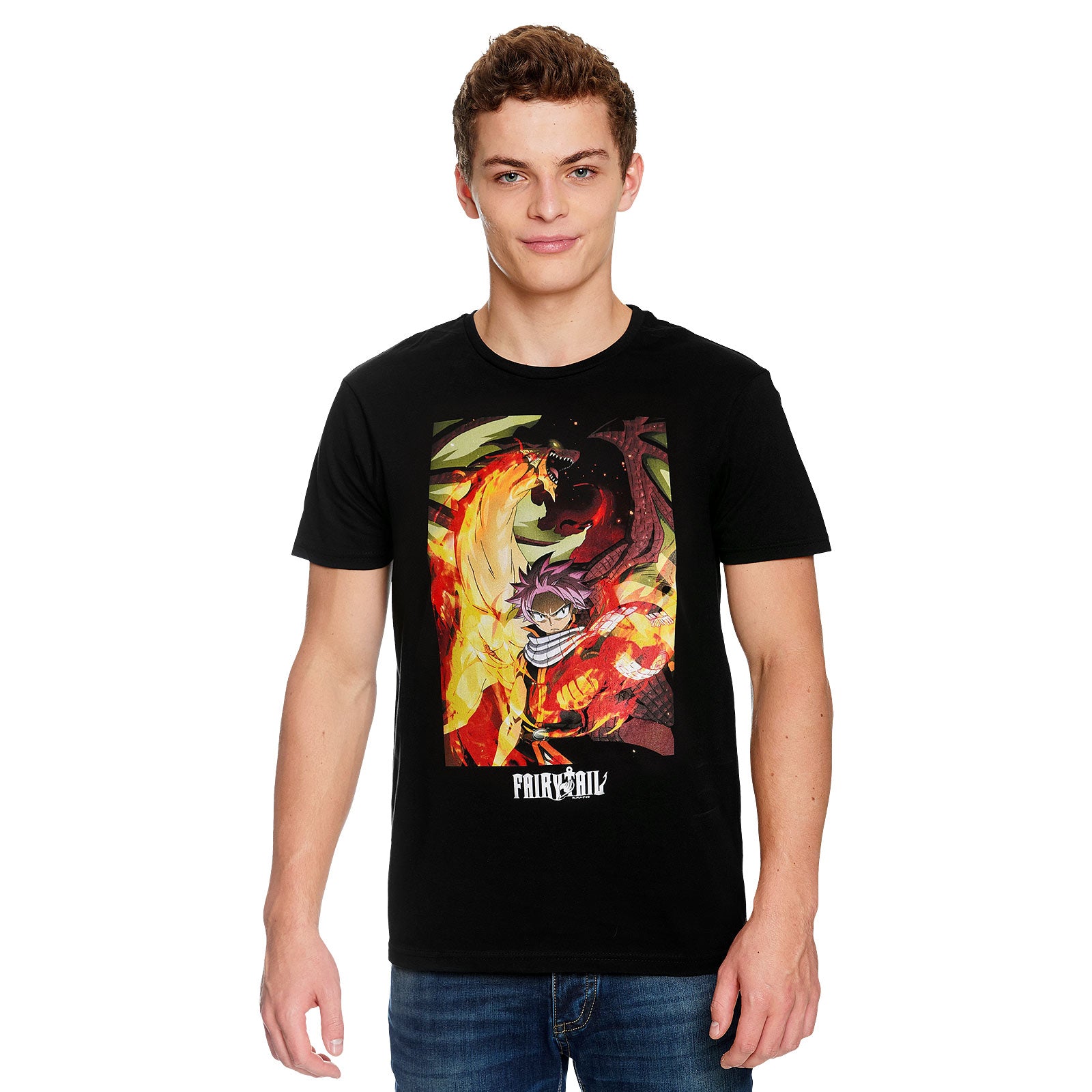 Imagen del producto Fairy Tail - Natsu con Igneel Camiseta negra